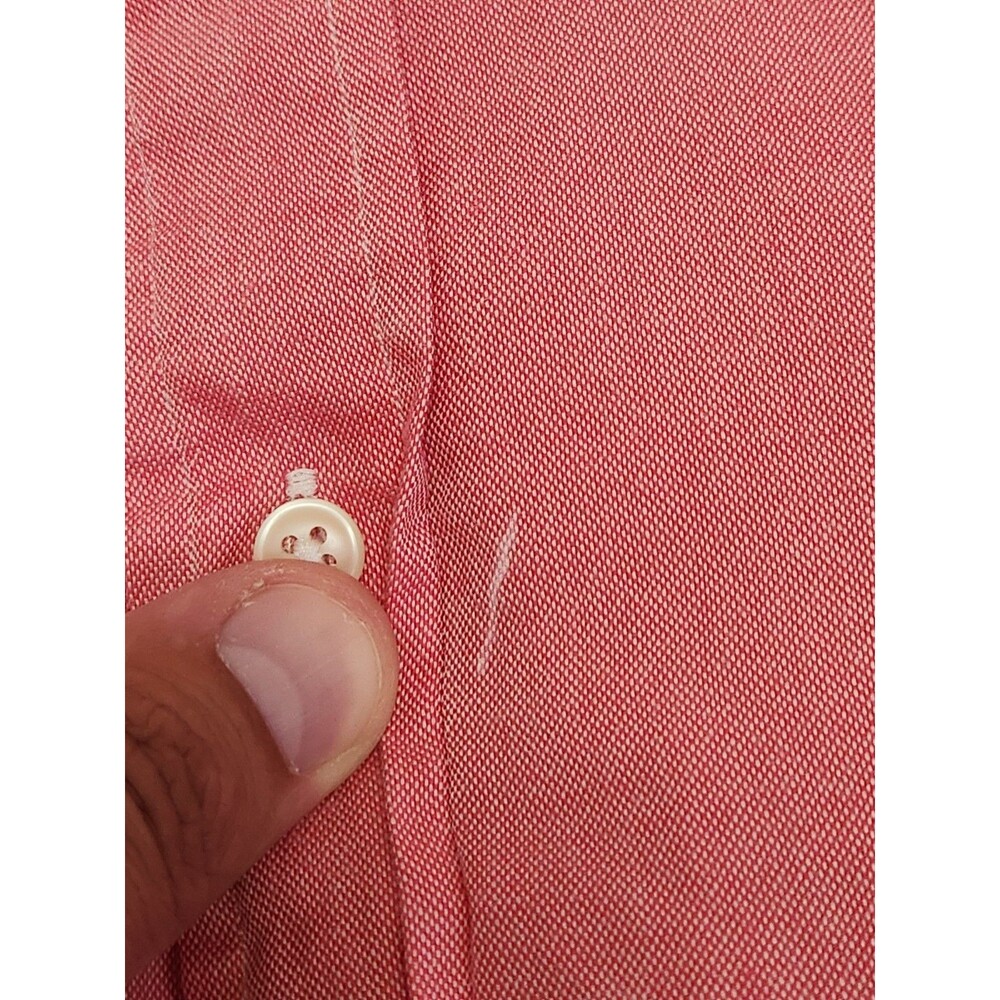 Ralph Lauren Slim Fit Chambray Oxford Shirt Men XL Pink Short Sleeve Button Down - Picture 6 of 6
